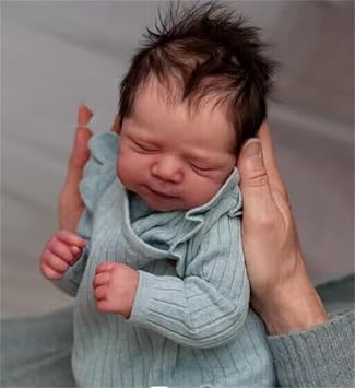 Anano Life Like Reborn Baby Dolls. 18" Realistic Newborn Dolls with Hand Rooted Hair, Soft Cloth Body Sleeping Baby Doll with Accessaries Toy Set for Kids Ages 3+