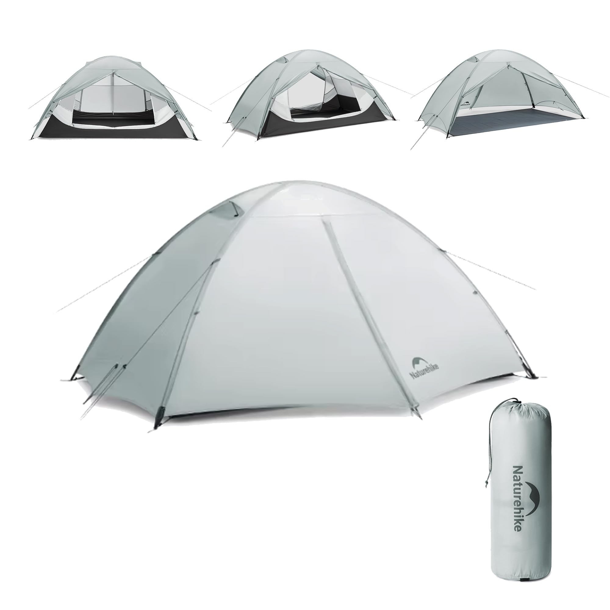 Naturehike Giling UL ultralekki namiot turystyczny, 1,37-1,64 kg, PU2000+, wodoszczelny, wiatroszczelny, kempingowy, szybki montaż, 4-sezonowy namiot plecakowy z systemem wentylacji, namiot