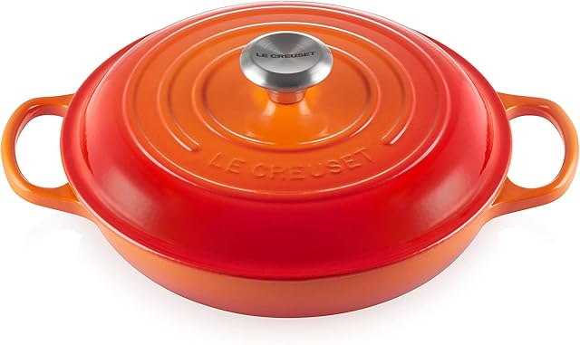 Le Creuset Signature Enamelled Cast Iron Shallow Casserole Dish With Lid, 30 cm, 3.2 Litres, Volcanic, 211803009