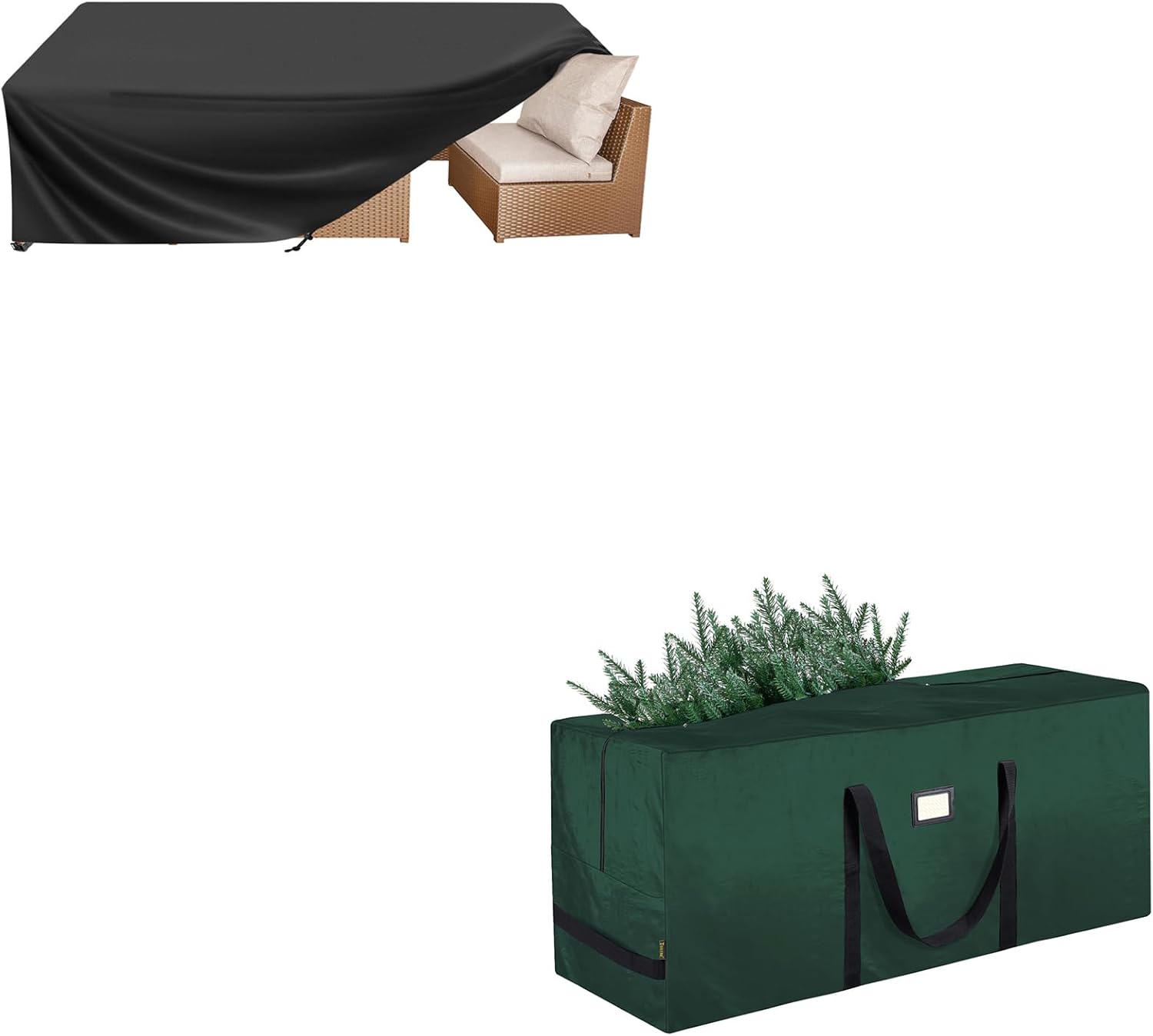BALEINE 7.5 ft Extra Large Christmas Tree Storage Bag+ Patio Furniture Covers(98"L x 78"W x 28"H)