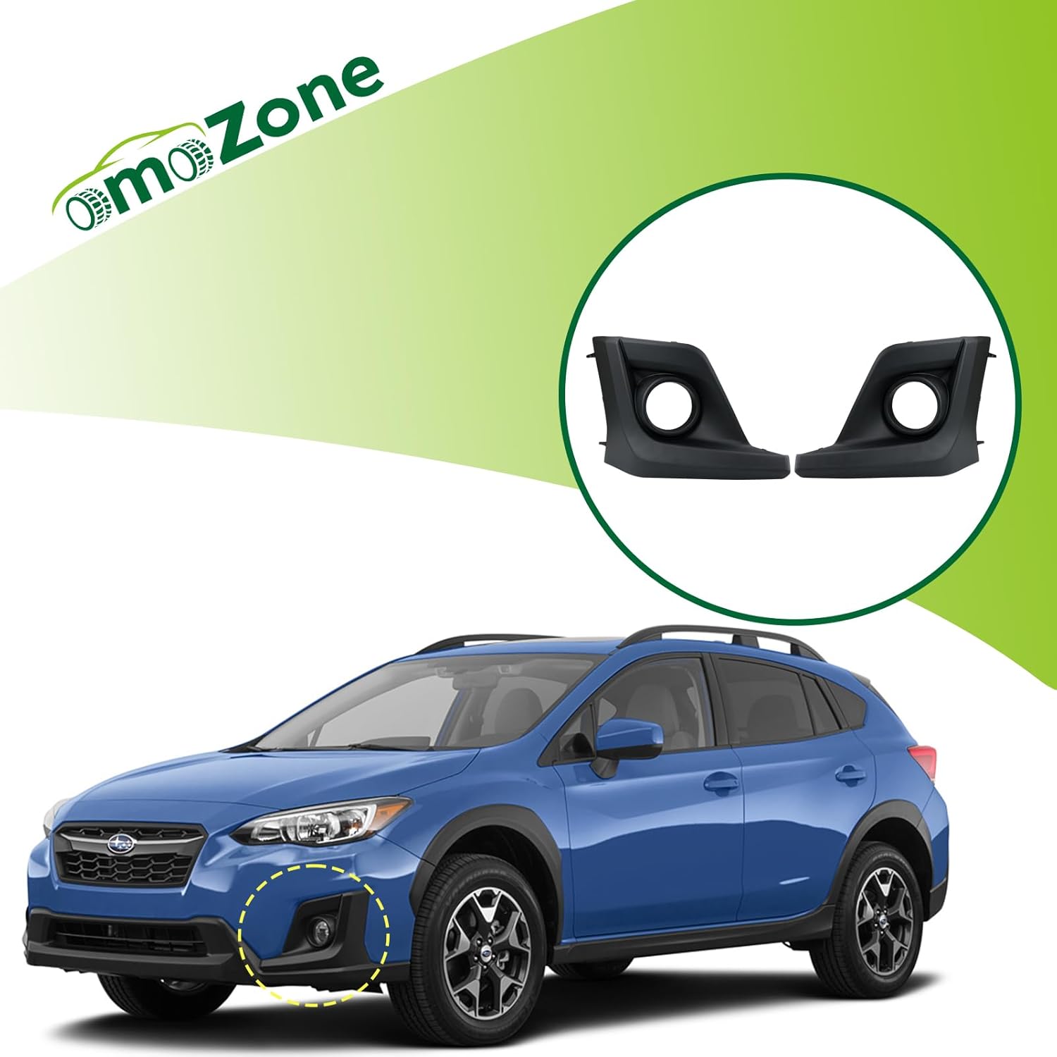 Pair Front Bumper Fog Light Bezel Cover Left Driver Side&Right Passenger Side Lamp Panel Trim with Fog Light Hole Compatible with 2018-2020 Subaru Crosstrek Replaces 57731FL092 57731FL082