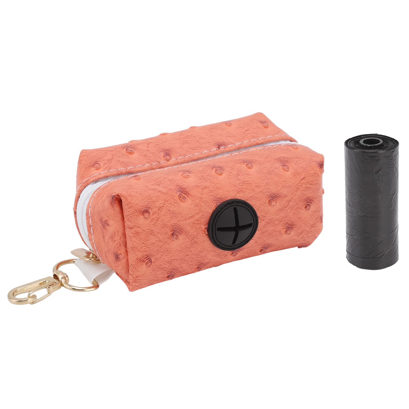 CHICIRIS Hundekotbeutelspender, tragbar, bequem, mit Reißverschluss, Orange