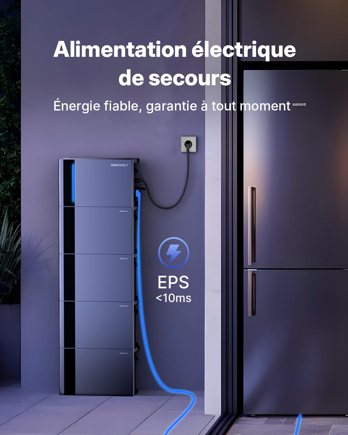 SolidFlex 2000 ECO Batterie Solaire LFP Semi-Solide 1,8kWh 2400W 8000 Cycles, Charge Bidirectionnelle, Extensible jusqu'à 32 kWh, Compteur Intelligent