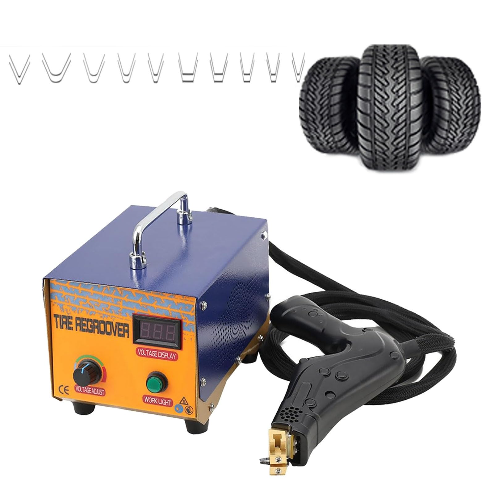 Reifenprofiliermaschine mit UV-Licht, 20 Klingen, Reifenprofilierwerkzeug for Gummi und Reifen