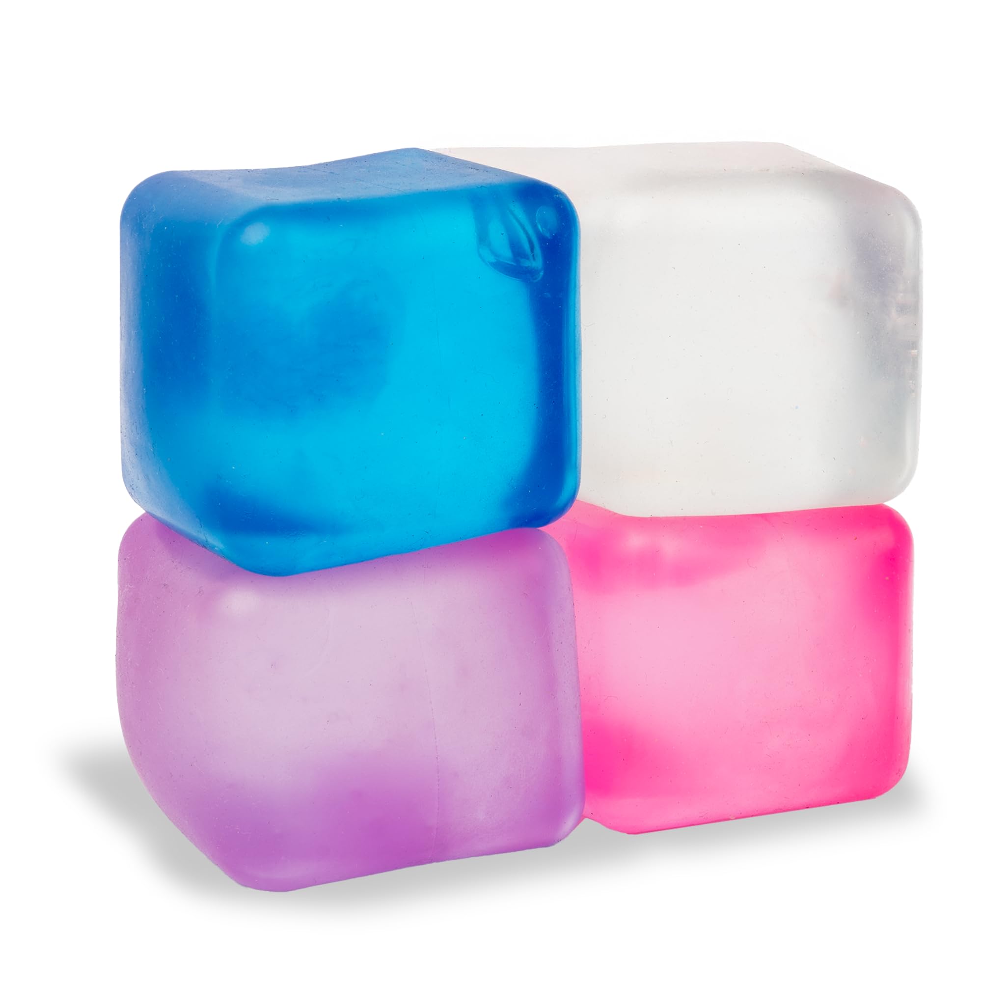 3 Ice Gel Fidget Stress Toy - Soft Squishy, Anxiety Relief, For Kids & Adults, ADHD, Austism Sensory Toy (3 Stress Ice Cubes)