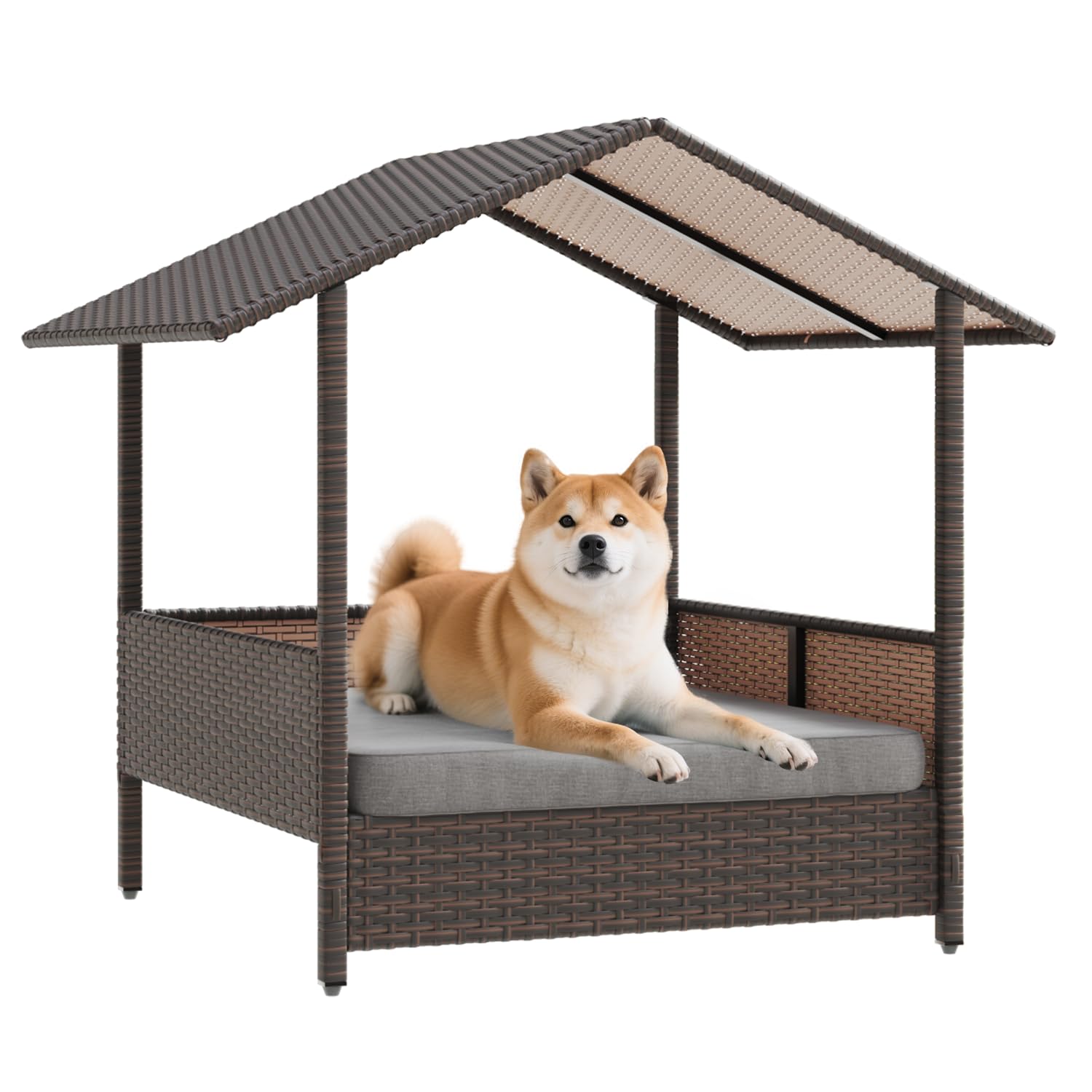 Amazon.com : Waleaf Wicker Dog House Outdoor Indoor with