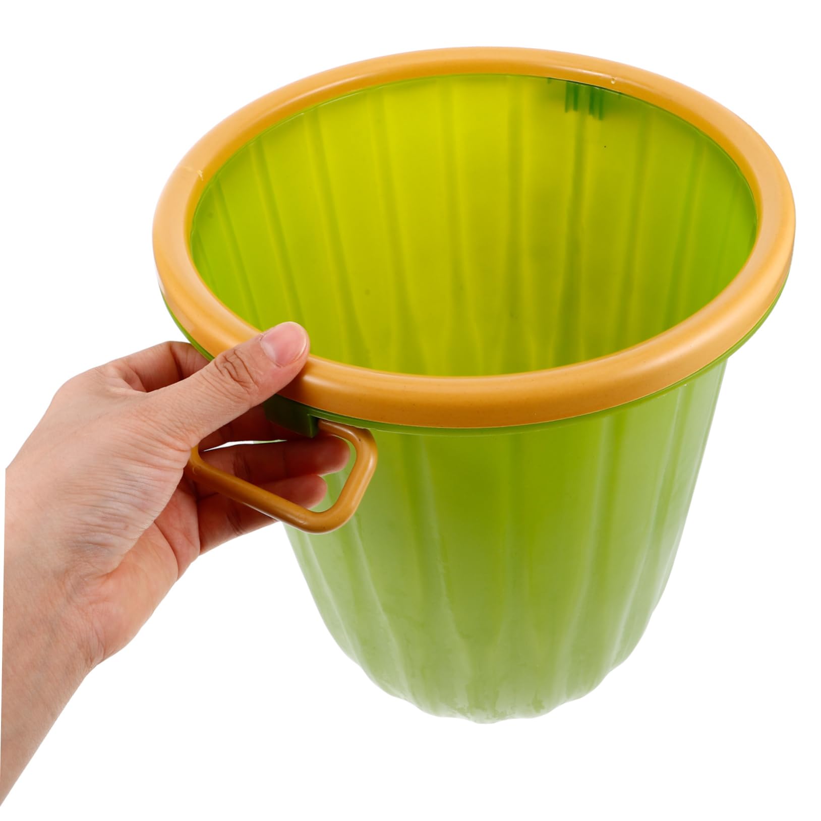 Poubelle de Chambre en Plastique Vert Grosse Capacité et Anneau de Compression, Facile à Nettoyer, pour Salles de Bain et Dortoirs