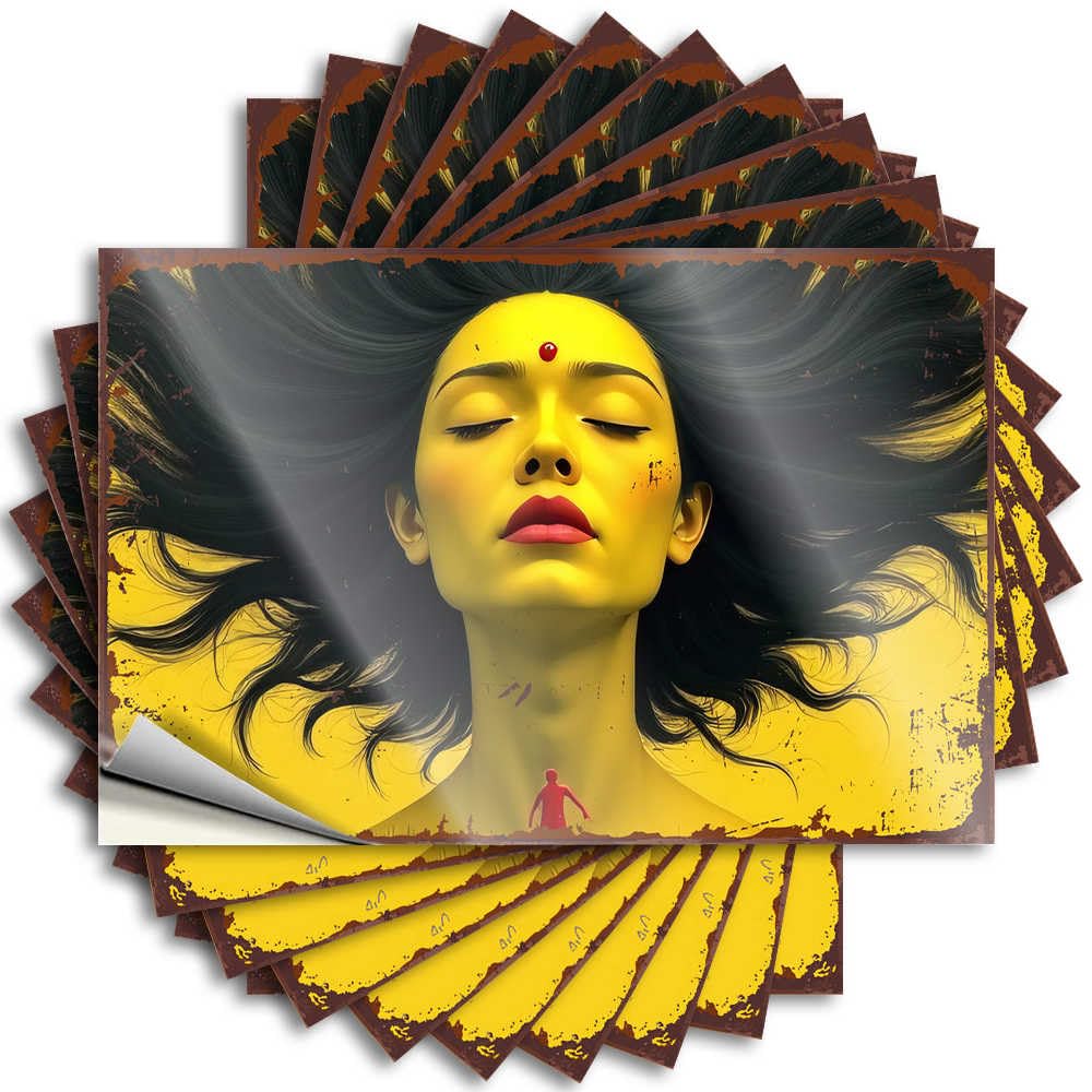 Must Saying Laptop | Enigmatic Giantess: A Mysterious Figure in A Vibrant Portrait Crazy Adult Sticker Pack(8X12CM)