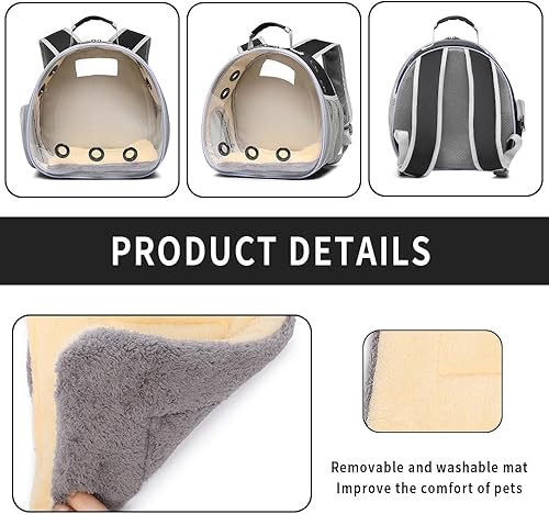 Miniatura 7 de Transportador de conejos, conejillos de indias, mochila transportadora de animales pequeños para conejos, dragón barbudo, lagarto, hámster, gatito.