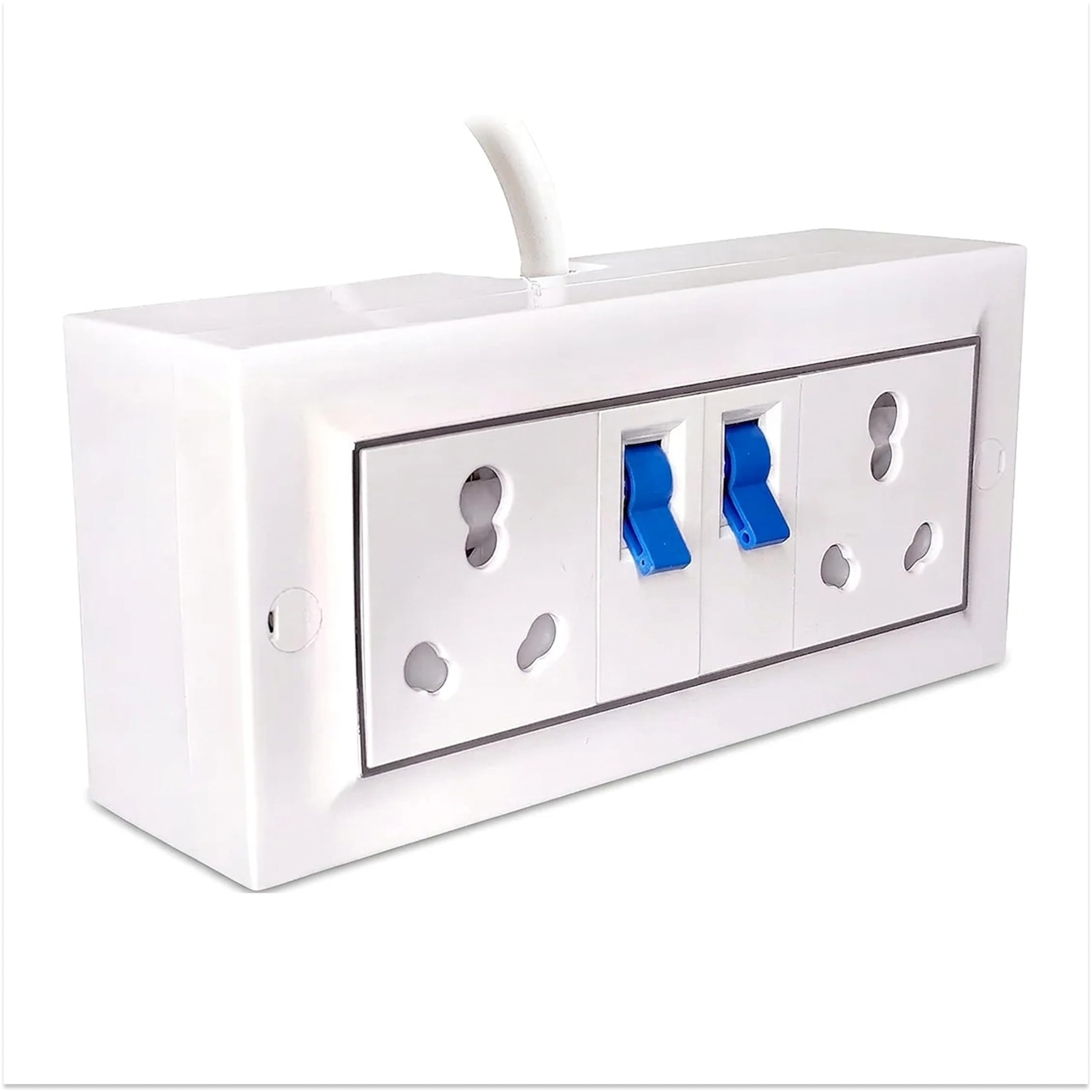 Extension Board - Two 16A Socket with Safety Shutter & Two 16A MCB Switch | 16A 3 Pin Plug with Indicator | 2.5 sqmm 2 core Cable | White Color | 3 Meter (3000W - 2.5MM Cable, 3 Meter)-image-33