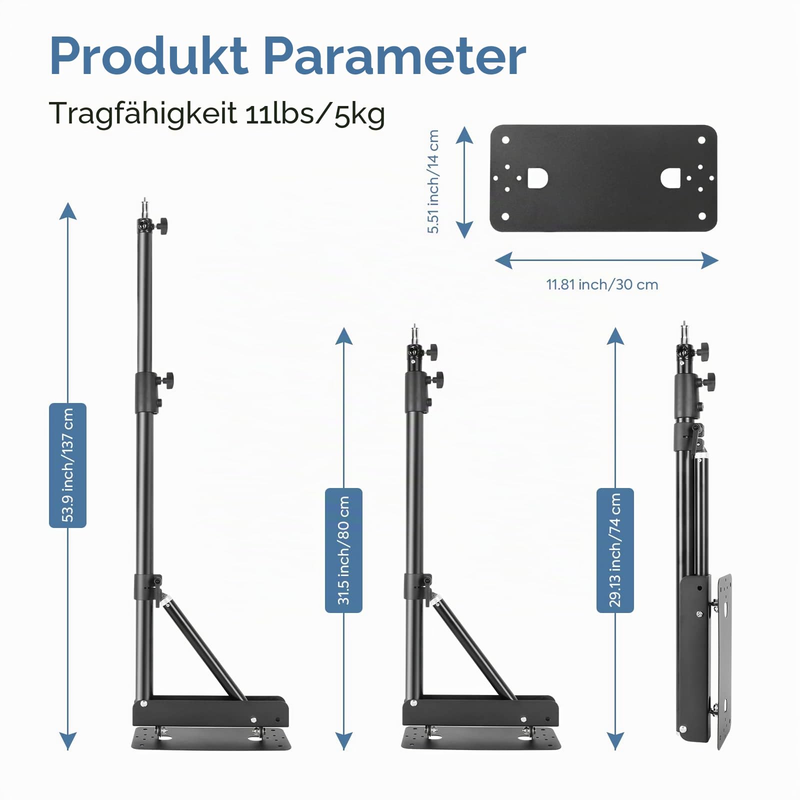 Wall Mount Triangle Boom Arm, 180º Flexible Rotation, for Photography Strobe Light, Monolight, Softbox, Umbrella, Reflector and Ring Light, 180º Flexible Rotation, 180º Flexible Rotation
