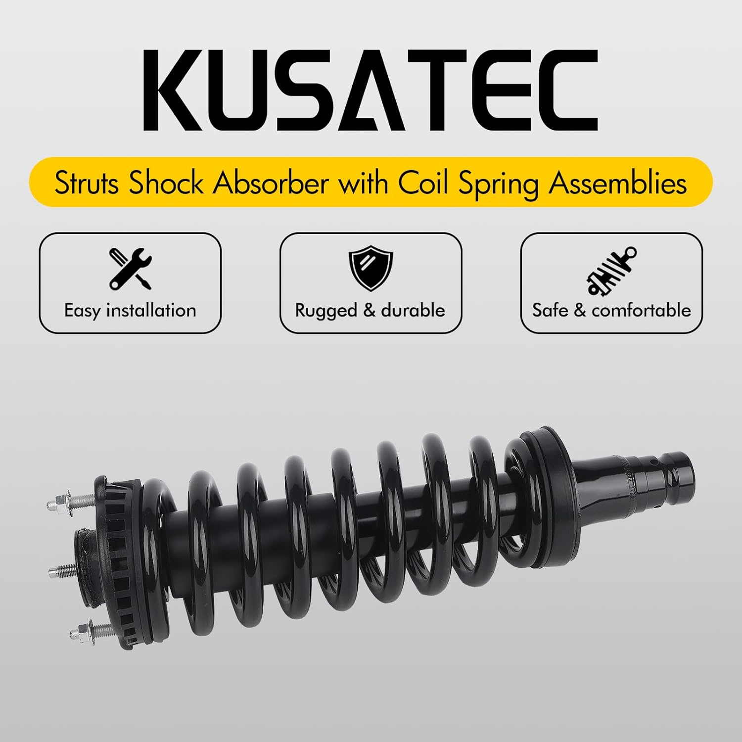 KUSATEC Front Pair Struts Shock Absorber fit for Buick Rainier 04-07;Chevy Trailblazer 02-09; EXT, GMC Envoy 02-09;XL XUV, Isuzu Ascender 03-08, 171341x2 Left/Right Struts with Coil Spring Assemblies