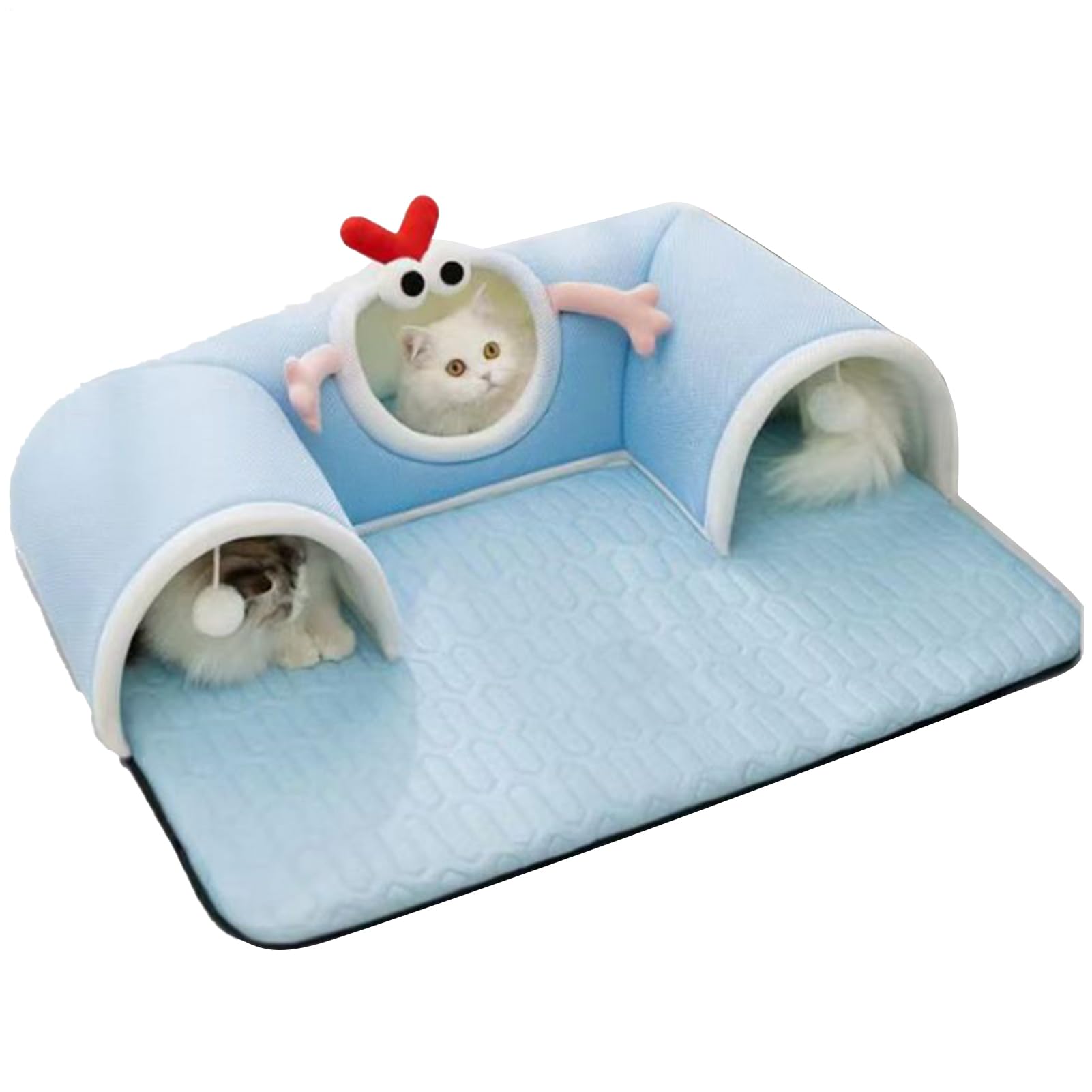 Tunnel de jeu pour chats | Matelas lit pour chats avec tunnel intégré, respirant jouet interactif pour chatons, chiots, ennui, sommeil, enrichissement intérieur hiver été