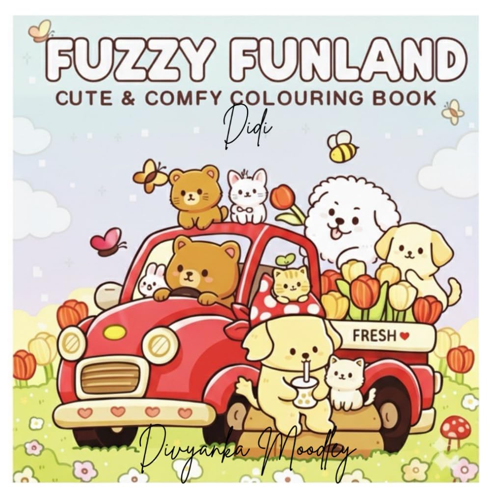 Fuzzy Funland: Cute and comfy coloring book