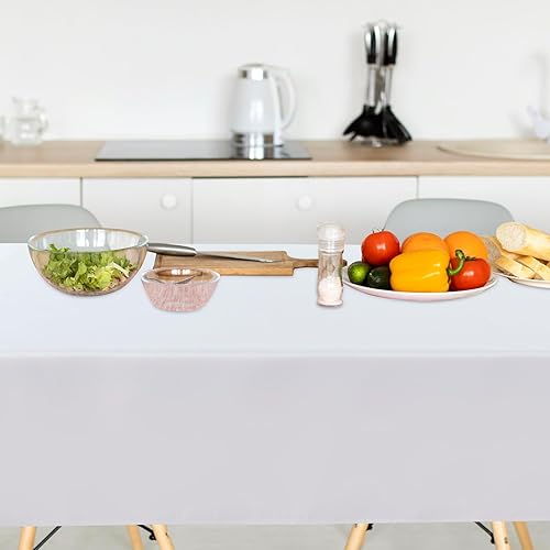 Miniatura 8 de sancua - Paquete de 10 manteles rectangulares de poliéster, de 60 x 102 pulgadas y 6 pies, resistentes a las manchas y a las arrugas, lavables, para