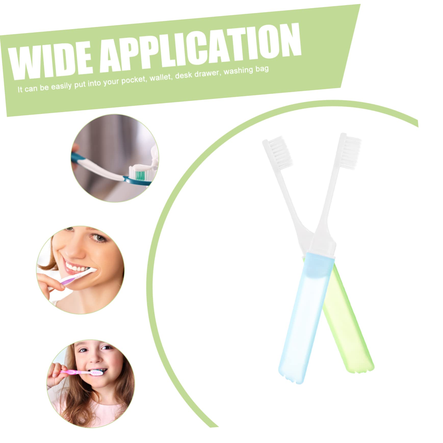 Beaupretty 30piezas Cepillos De Dientes Plegables Para Cepillos De Dientes Portátiles Para Camping Azules y Verdes Perfectos Para y