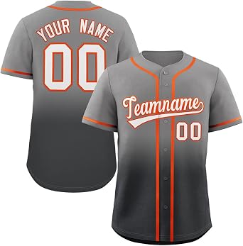 Custom Men Women Youth Baseball Jersey Gradient Button Down Shirts Stitched or Printed Name Number
