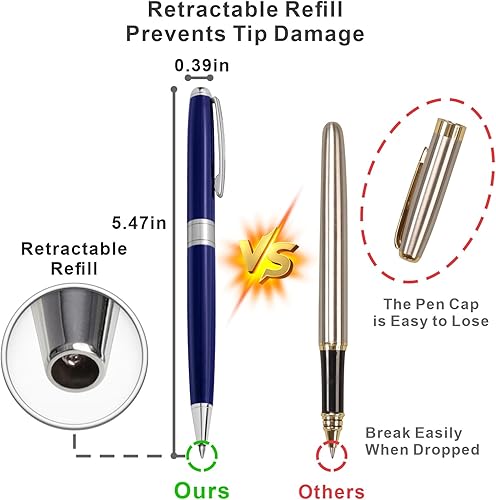 Miniatura 5 de Cambond Ballpoint Pens Blue Pens - Metal Pen Office Professional Pens for Gift Business Men Police Flight Attendants 1.0 mm Medium Point, 3 Pens