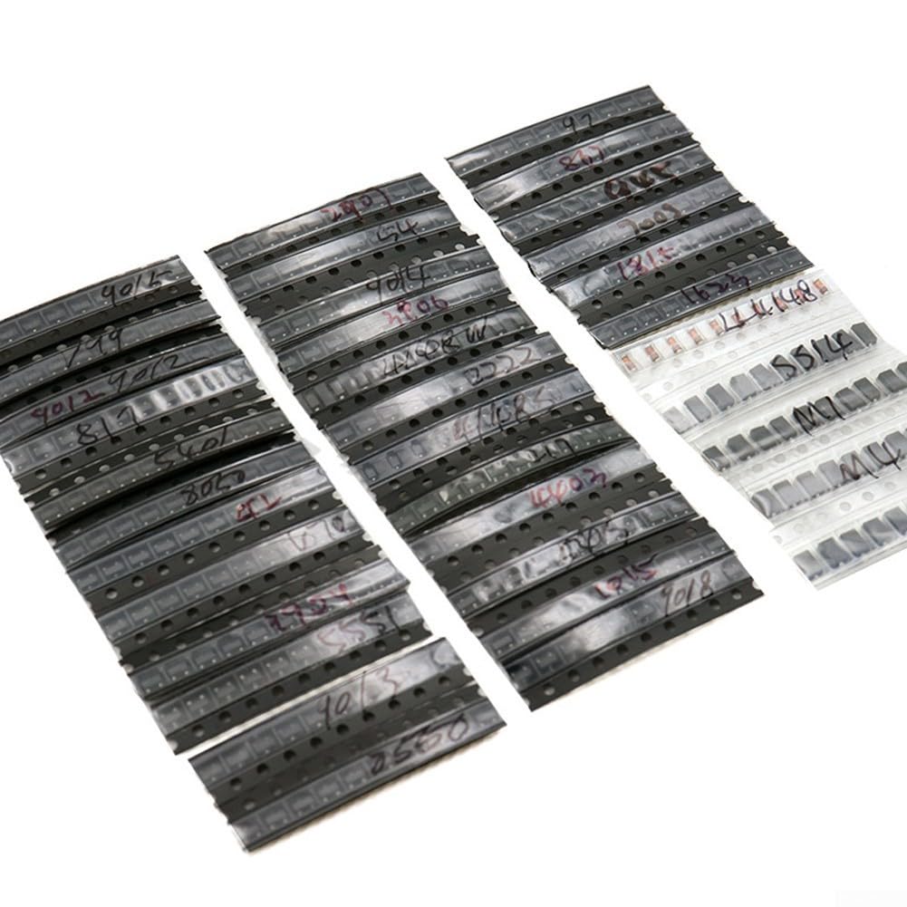 Kit di 350 transistor e diodi per SMD con 35 valori assortiti per l'uso in vari sistemi elettronici e riparazioni