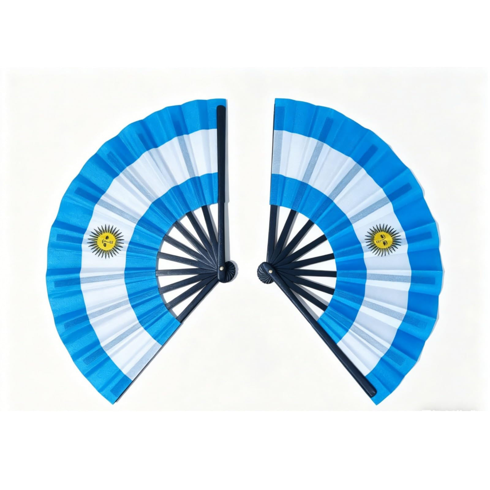 Mtbricey 2PCS Handheld Folding Fan with National Flag Portable Hand Fan Folding DIY Handheld Fan for Football Fans Soccer Games Watch Sports Fan Gear & Decor Home Decoration (Argentina)