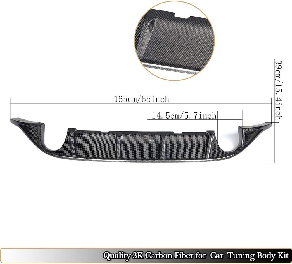 Rear Diffuser fits Volkswagen VW Golf VII 7 MK7 Standard & GTI 2014-2016 Factory Outlet Carbon Fiber CF Lower Bumper Lip Spoiler Body Kit(Not for R)