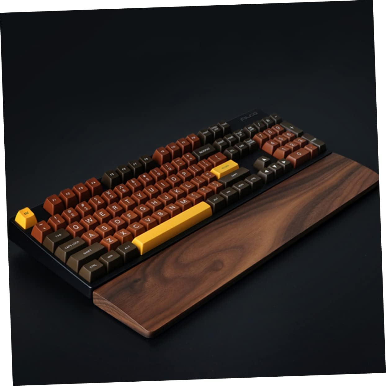 Ergonomic Walnut Wood Wrist Rest Pad 300mm for Keyboard and Laptop Comfortable Palm Support Non-Slip Base for Office and Home Use