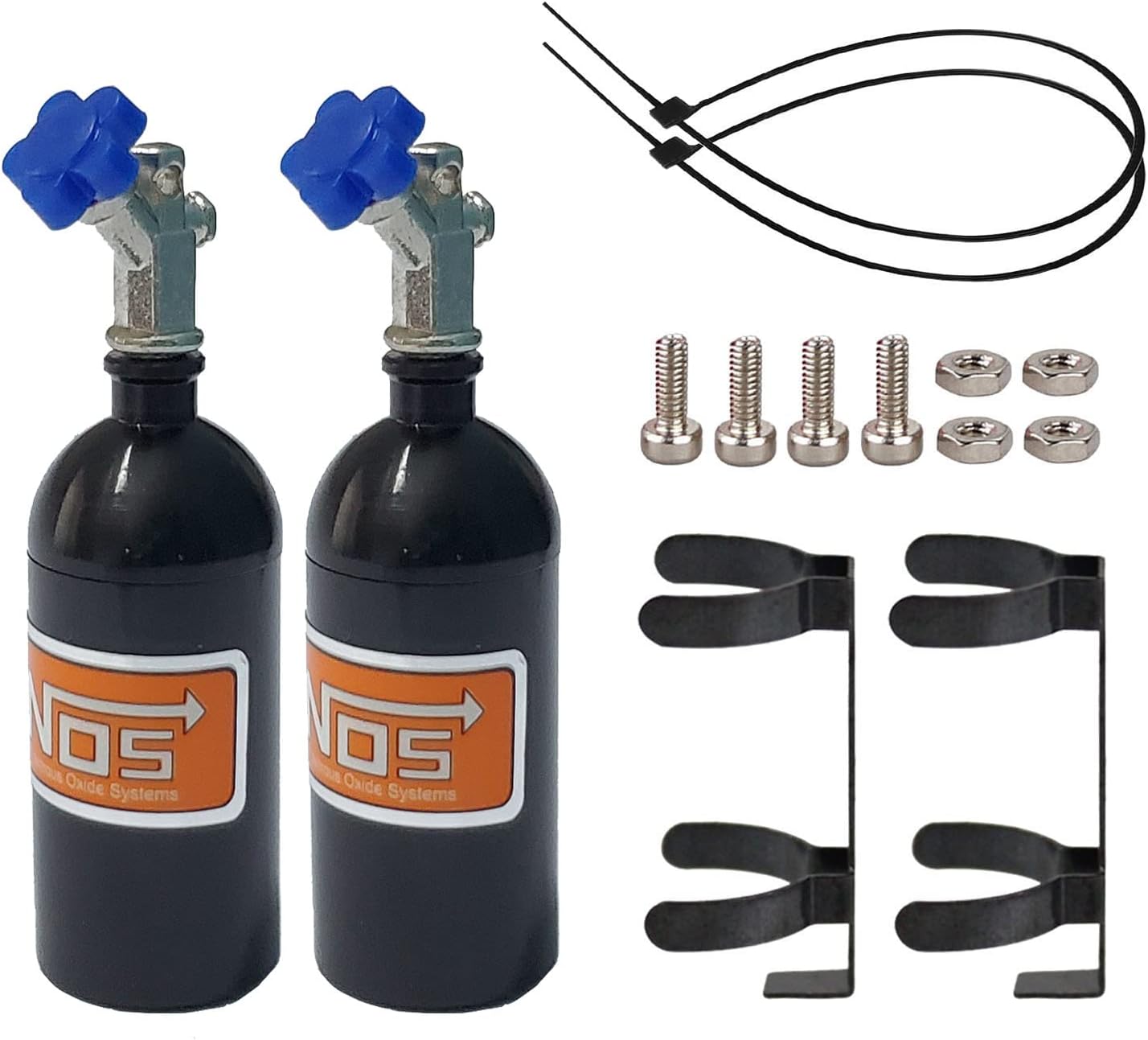 2Pcs RC Simulation Decoration NOS Nitrogen Bottle for 1/10 RC TRX4 Axial SCX10 90046 Redcat GEN7 gen8 D90 TF2 Tamiya CC01 HSP Rock Crawler (Black)