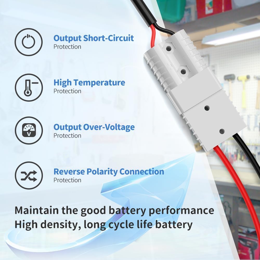 Redodo 12V 10A LiFePO4 Battery Charger Smart Deep Cycle Battery Charger for Lithium Batteries