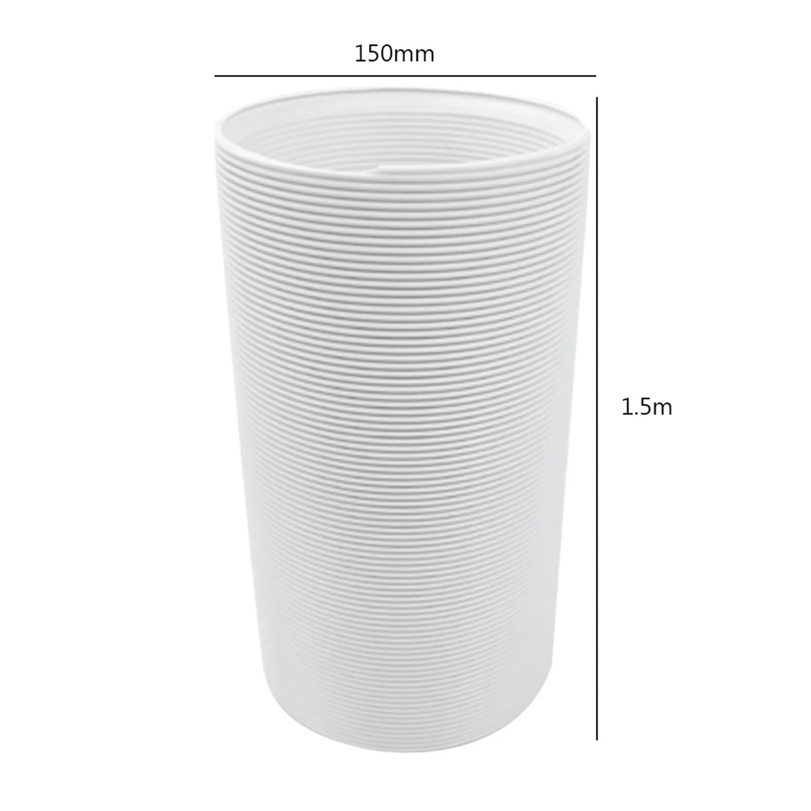 Tubo Aluminio Flexible Tubo de ventilación Tubo Flexible Universal Tubo de ventilación de Aire Manguera Conducto de Escape del Aire Acondicionado Sistema de ventilación de Aire(150mm x 1.5M)