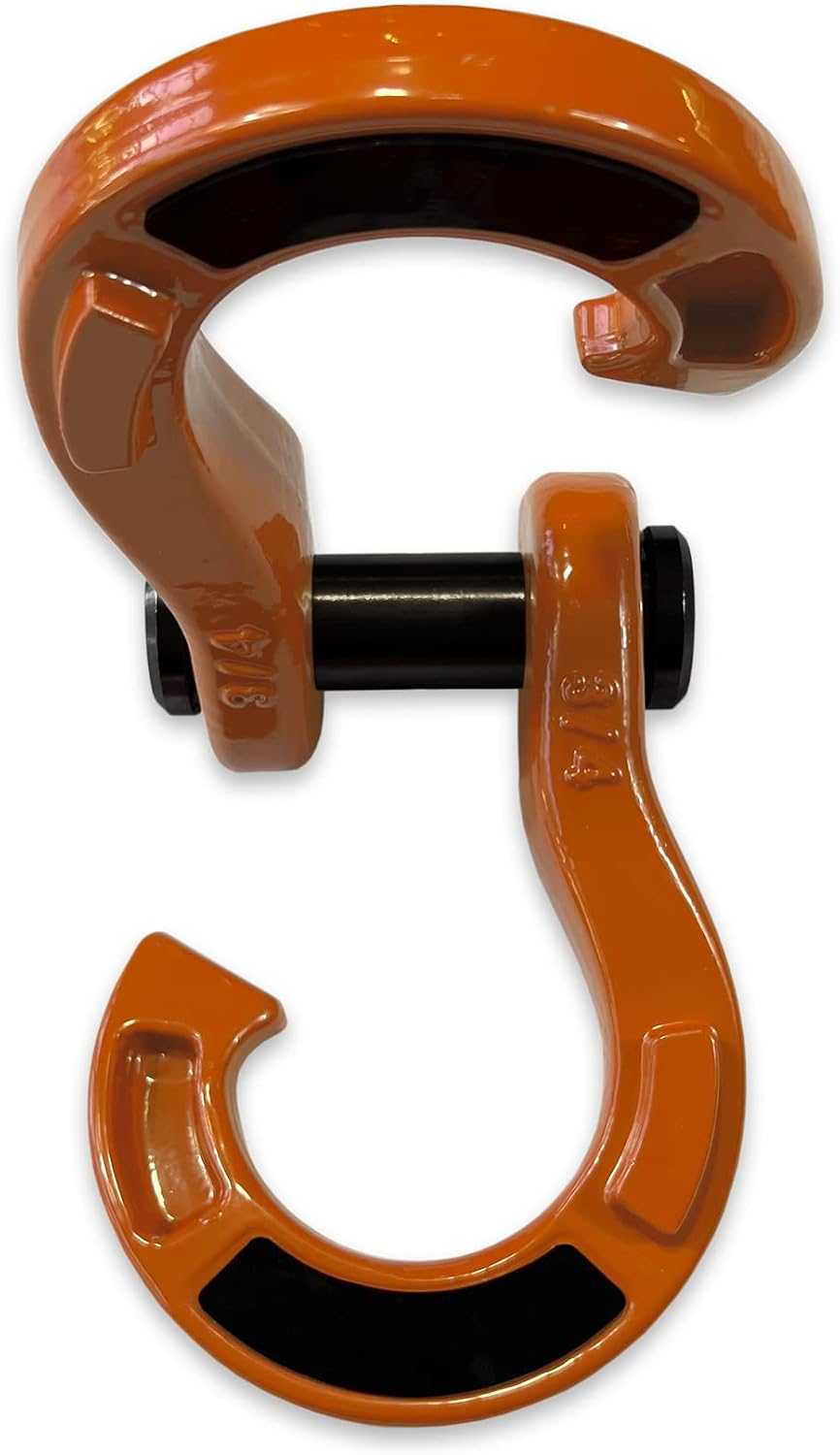 Moose Knuckle Offroad Jowl Split Shackle 3/4 | 10,000 lbs Capacity - Fits 2.0/2.5 inch D-Ring Tow Shackle Receiver Hitch Bracket Mount with 7/8" Pin | Obscene Orange