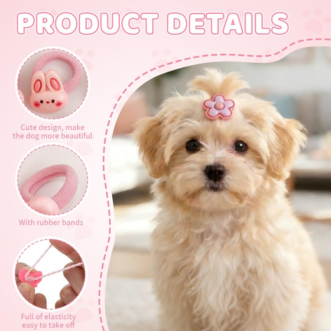 20pcs Petits Nœuds pour Poils de Chien avec Élastiques, Élastiques Nœud pour Chien Plusieurs Styles Dog Bow, Une Utilisation Quotidienne Pendant les Vacances, Accessoires de Toilettage pour animaux