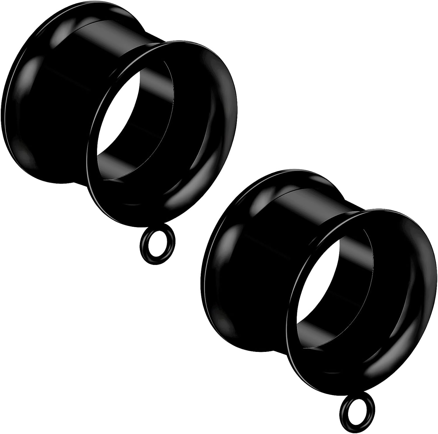 8G-25mm DIY Gauges for Ears 316L Surgical Steel Mirror Finish Double Flared Tunnels Plugs Earrings Hollow Internally Threaded Ear Gauges Piercing for Women Men Silver Black Gold 1 Pairs