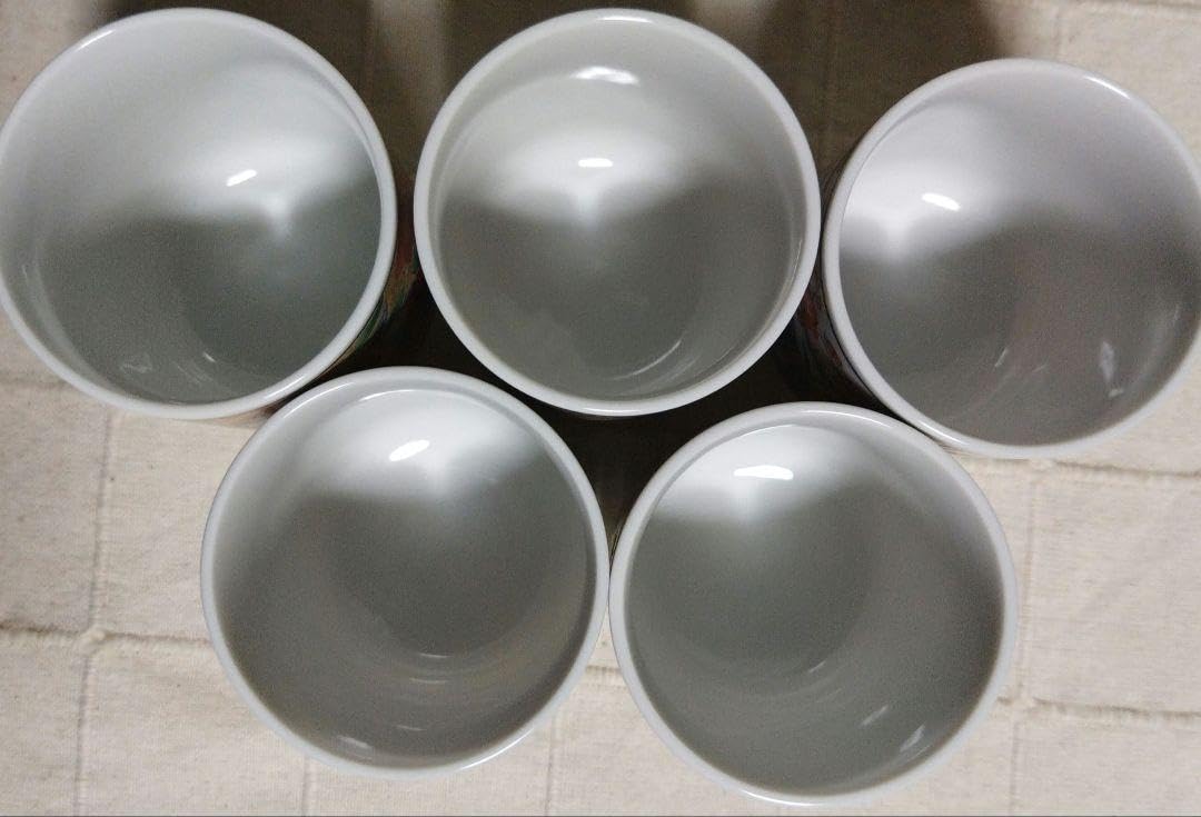 Amazon.co.jp: 有田焼 春雄苑窯 古伊万里 絵変わり お茶碗 湯呑み 9客