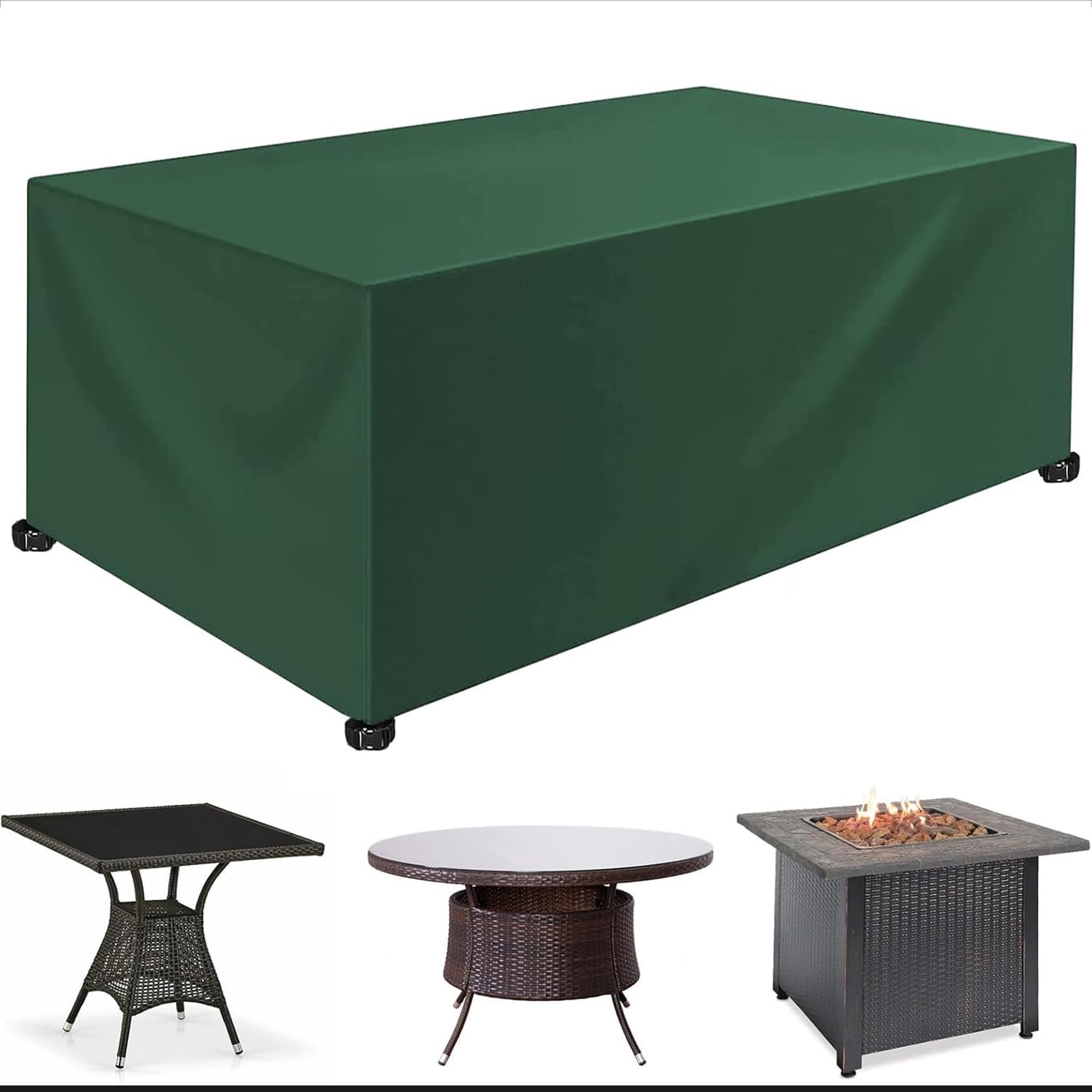 Tuinmeubelhoezen voor buitenmeubels, waterdicht, 260 x 135 x 82 cm, zwaar belastbare 420D Oxford polyester tuinmeubelhoezen voor tafel eetkamerset, weerbestendige bescherming voor tuinmeubilair
