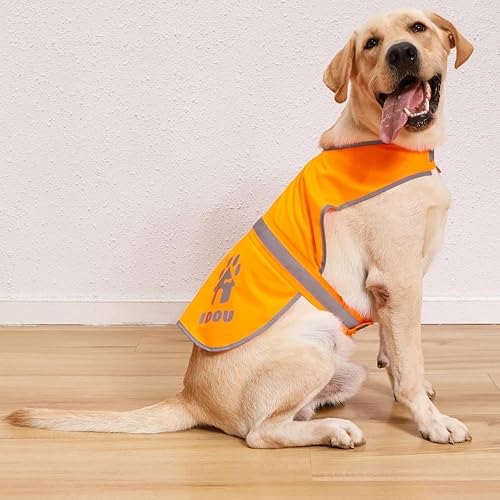 Miniatura 1 de Chaleco reflectante para perro, chaleco naranja de alta visibilidad, chaleco de seguridad para perros para caminar, trotar o entrenar, talla S
