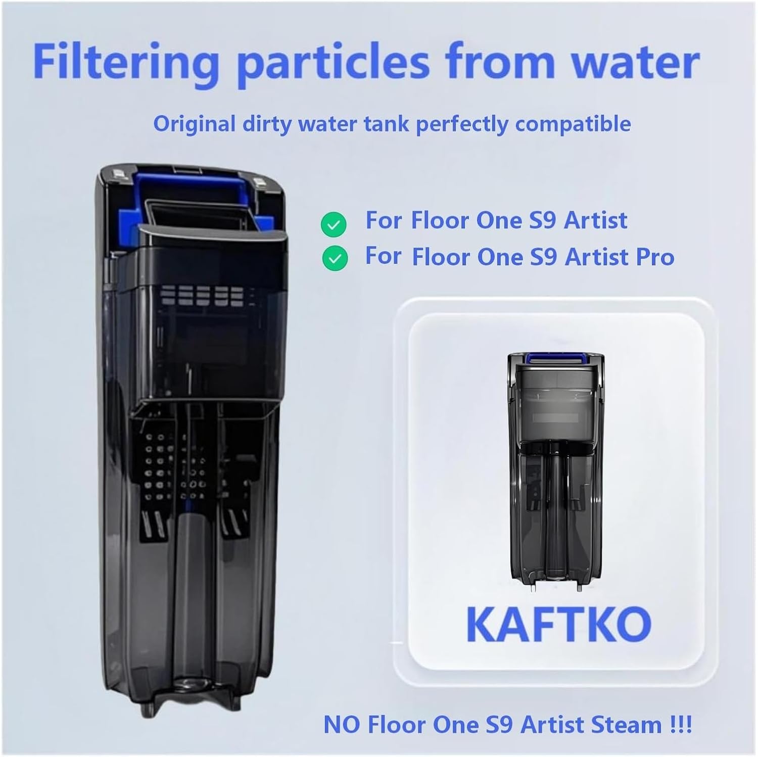 Original Wet And Dry Vacuum Cleaner Dirty Water Tank Replacement Compatible With Tineco Floor One S9 Artist/Floor One S9 Artist Pro
