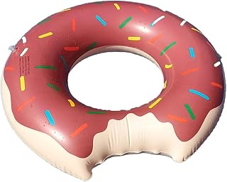 Pool Floaties Summer Hawaiian Beach Toys Outdoor Gear Coffee Large | Floaties Water Toys for Beach Party,Inflatable Tubes with Simple Stripes,Pool Floats,Cute Swim Rings,Durable Material