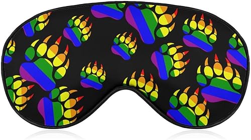 Gay Bear Pride Paw Sleep Eye Mask Cute Blindfold Eye Covers Eyeshade Eyeshade para mujeres hombres regalos