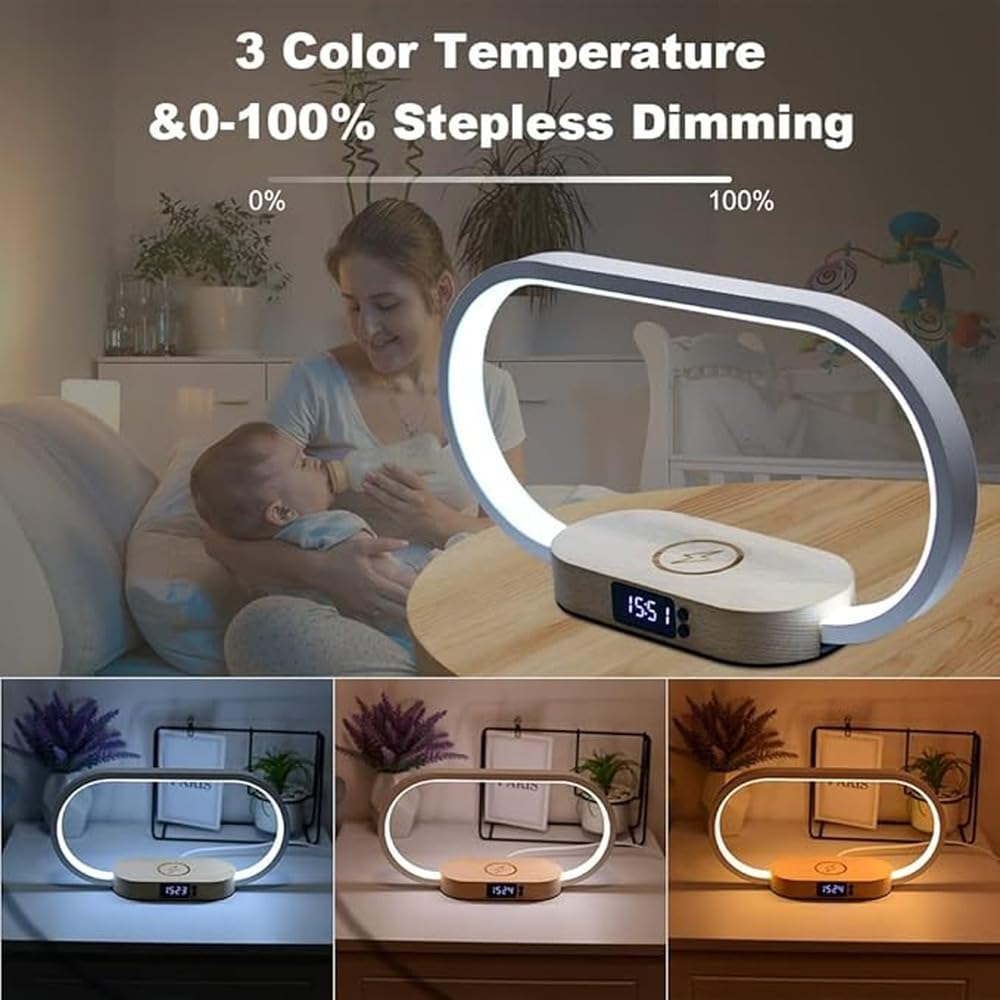 La lampada al tramonto con caricabatterie wireless integrato offre