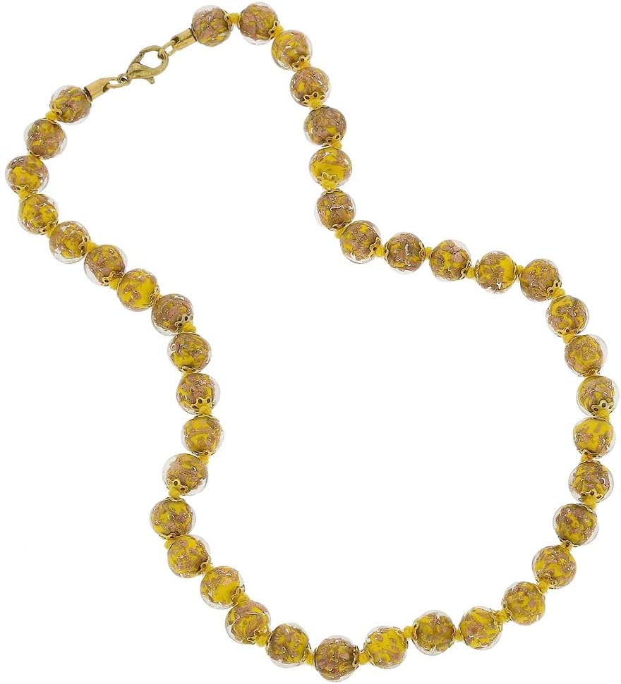 Glass Of Venice Murano Glass Sommerso Necklace - Yellow