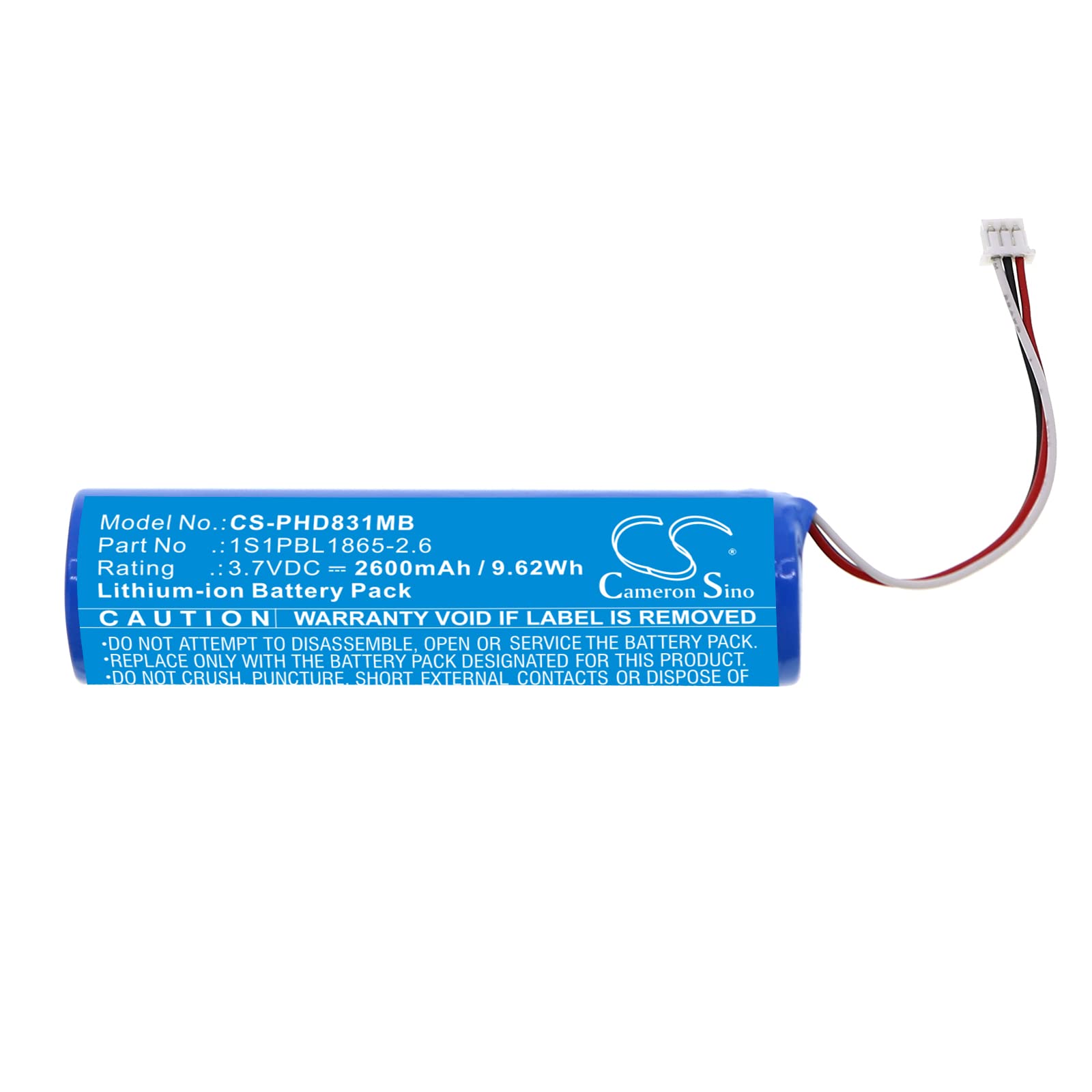 3.7V 2600mAh Batterie Compatible avec Philips Avent SCD835/26, Avent SCD833/26, Avent SCD831/26, Avent SCD835, Avent SCD833, Avent SCD831, Part No.1S1PBL1865-2.6