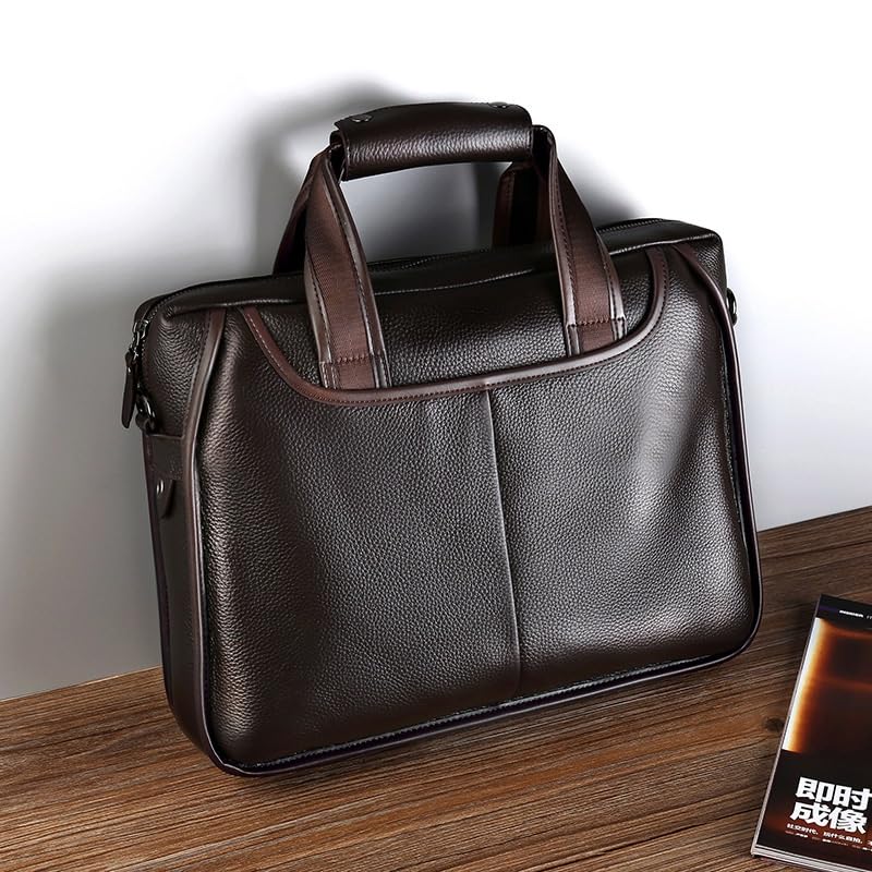 Nordic Men's Diagonal Cross Bag Horizontal Briefcase Shoulder Genuine Leather Bag for Office Commute4