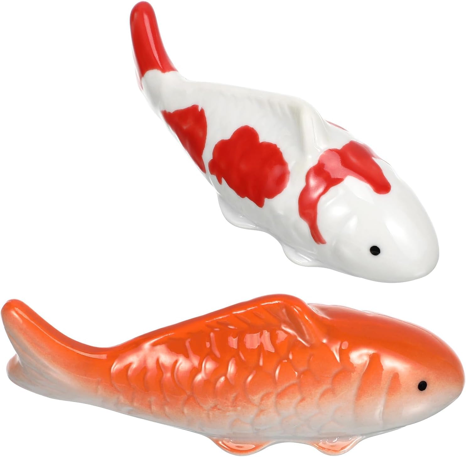 Niltracy Multicolor 2Pcs Floating Ceramic Fish,3.9Inch Koi Fish Figurine For Home Pond Fairy Garden Fountain Fish Tank Decoration