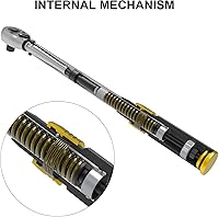 Vista 4 de Uharbour Juego de llaves dinamométricas de accionamiento de clic de 14 de pulgada para bicicletas, rango ajustable de doble dirección de 20-200