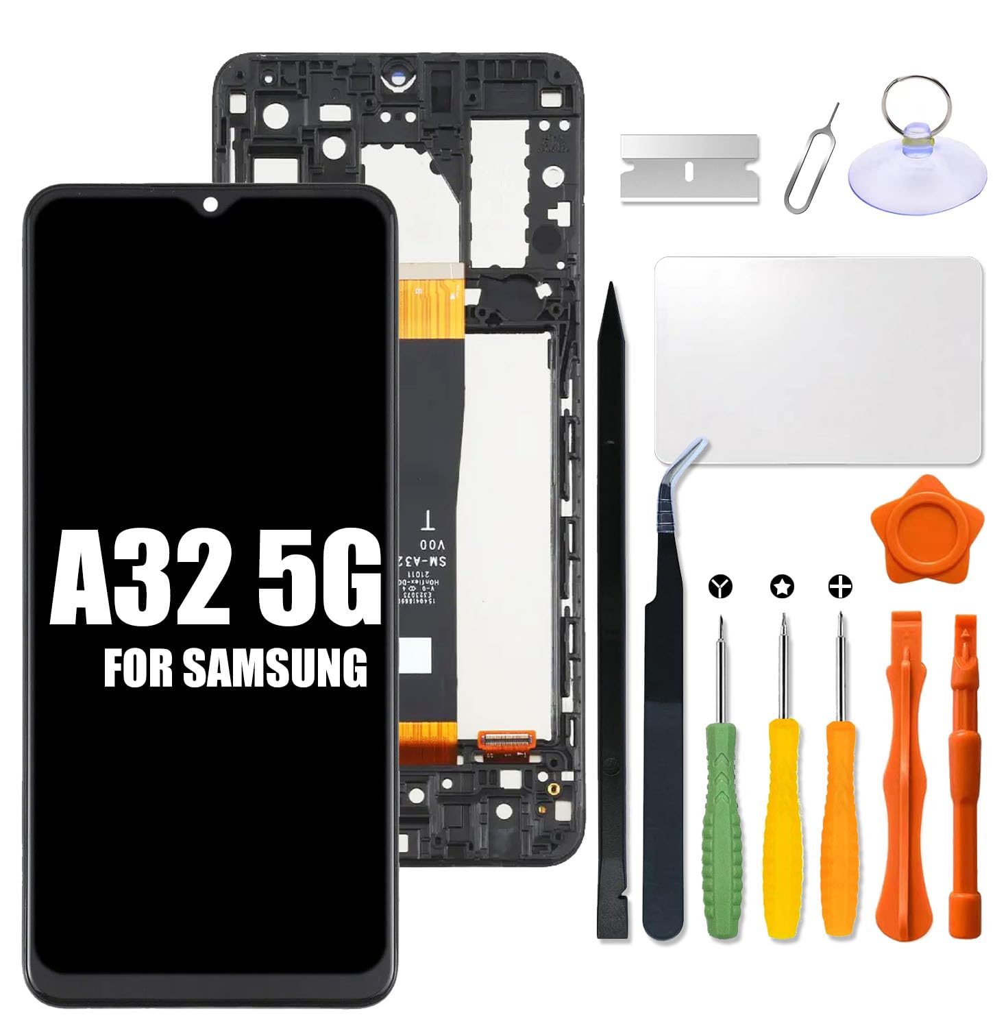 Replacement for Samsung Galaxy A32 5G A326 LCD Screen with Frame for Samsung A326B A326U A326U1 A326T A326W A326K A326J Touch Screen Assembly Internal Digitizer with Repair kit(not A32 4G)