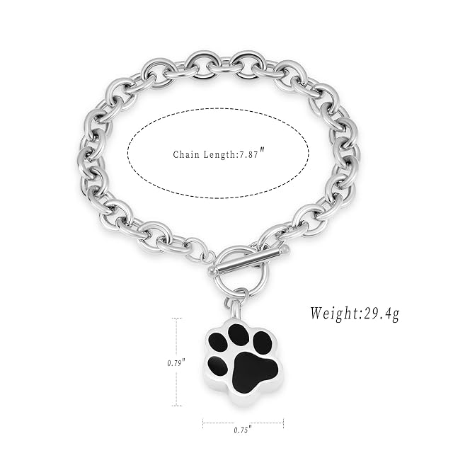 Foto 2 de 5 de VCCWYQK Joyería para cenizas de perro, huella de perro, urna de recuerdo, pulsera para mascotas