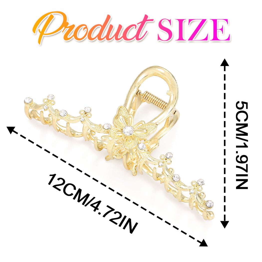 Fashey Metal Claw Clips Gold Rhinestone Hair Claws Butterfly Hair Clip Hair Accessories for Women - Image 6