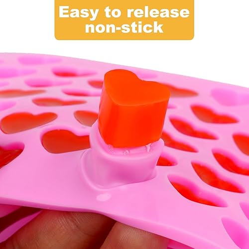 Miniatura 5 de Juego de 3 moldes de silicona para caramelos, dinosaurios, osos, formas de corazón con 2 goteros para gomitas, chocolate y golosinas caseras, sin