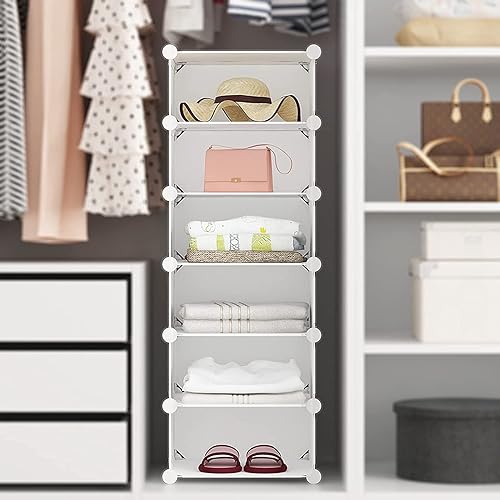 Miniatura 5 de Aeitc Zapatero organizador de almacenamiento de plástico de 33 cubos, gabinete modular para entrada, armario, color blanco