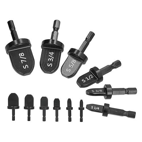 Miniatura 9 de Juego de 6 brocas, herramienta de estampación manual de cobre, broca expansora para reparación de aire acondicionado HVAC (mango hexagonal)